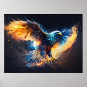 Bald Eagle Artwork Fire And Ice Poster