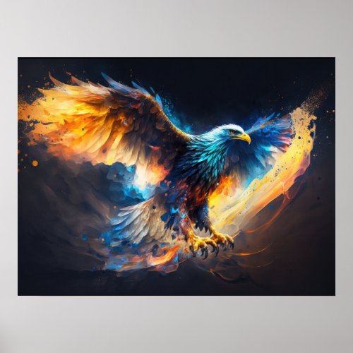Bald Eagle Artwork Fire And Ice Poster