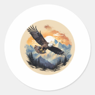 Bald Eagle as America's Symbol Classic Round Sticker