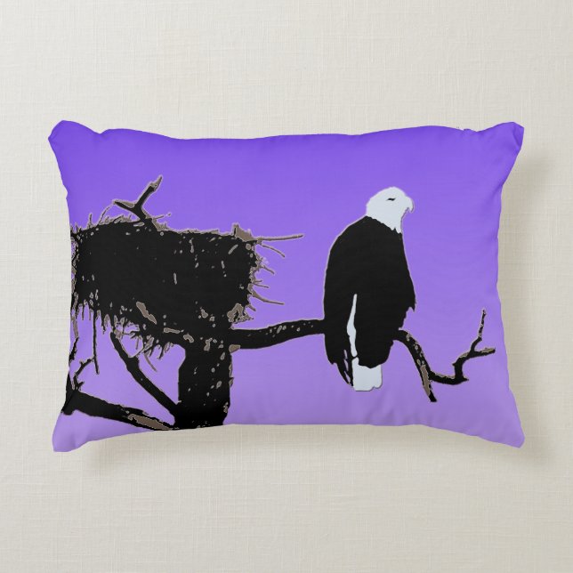 Bald Eagle at Sunset  - Original Wildlife Art Accent Pillow (Front)