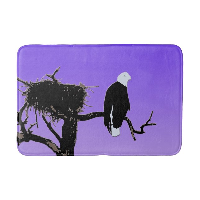 Bald Eagle at Sunset  - Original Wildlife Art Bath Mat (Front)