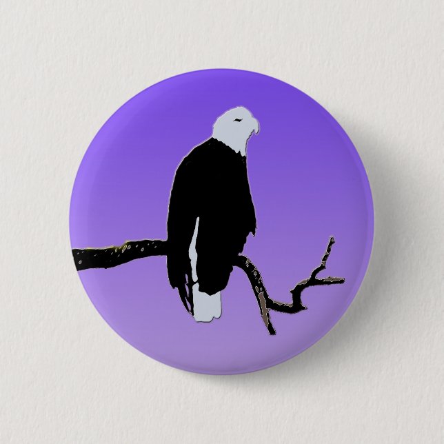 Bald Eagle at Sunset  - Original Wildlife Art Button (Front)