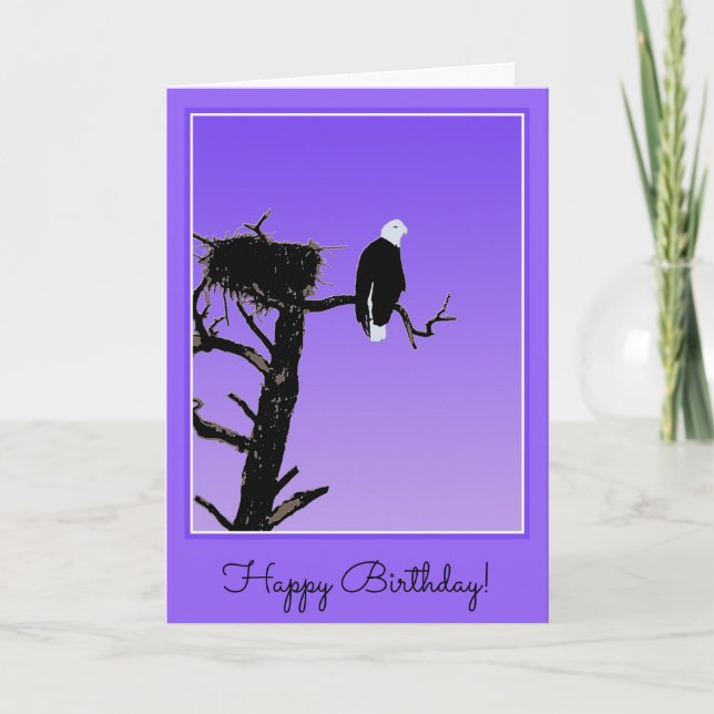 Bald Eagle at Sunset  - Original Wildlife Art Card (Front)