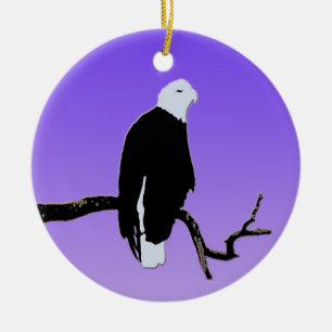 Bald Eagle at Sunset - Original Wildlife Art Ceramic Ornament