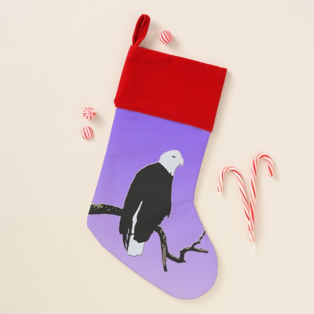Bald Eagle at Sunset  - Original Wildlife Art Christmas Stocking (Front)