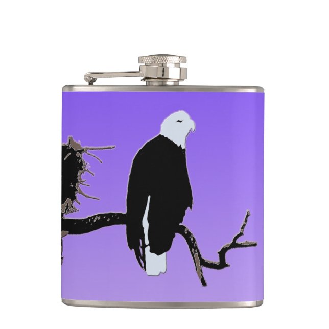 Bald Eagle at Sunset  - Original Wildlife Art Flask (Front)
