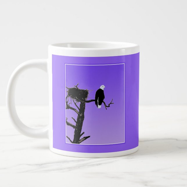 Bald Eagle at Sunset  - Original Wildlife Art Giant Coffee Mug (Left)