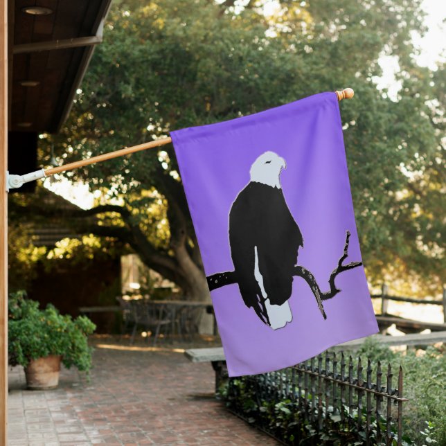 Bald Eagle at Sunset  - Original Wildlife Art House Flag (In SItu)
