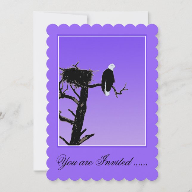 Bald Eagle at Sunset  - Original Wildlife Art Invitation (Front)