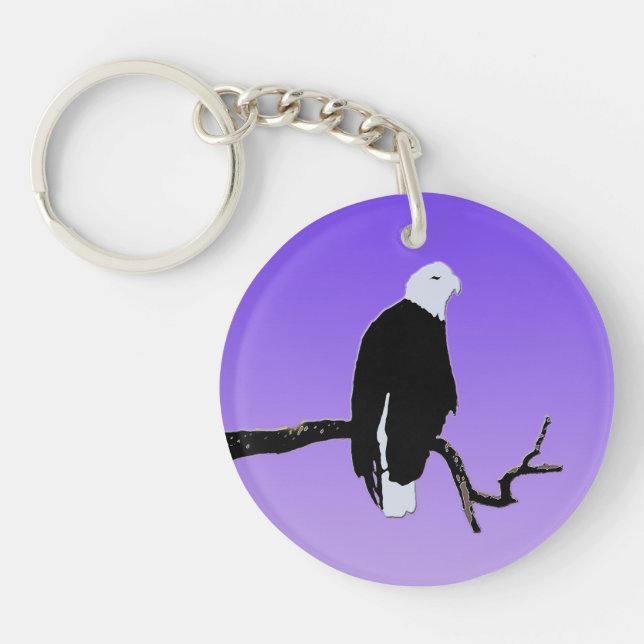 Bald Eagle at Sunset  - Original Wildlife Art Keychain (Front)