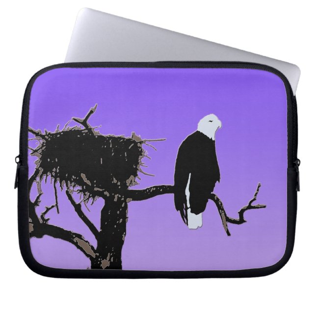 Bald Eagle at Sunset  - Original Wildlife Art Laptop Sleeve (Front)