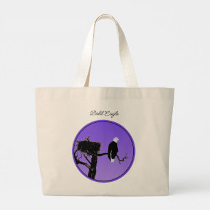 Bald Eagle at Sunset  - Original Wildlife Art Large Tote Bag