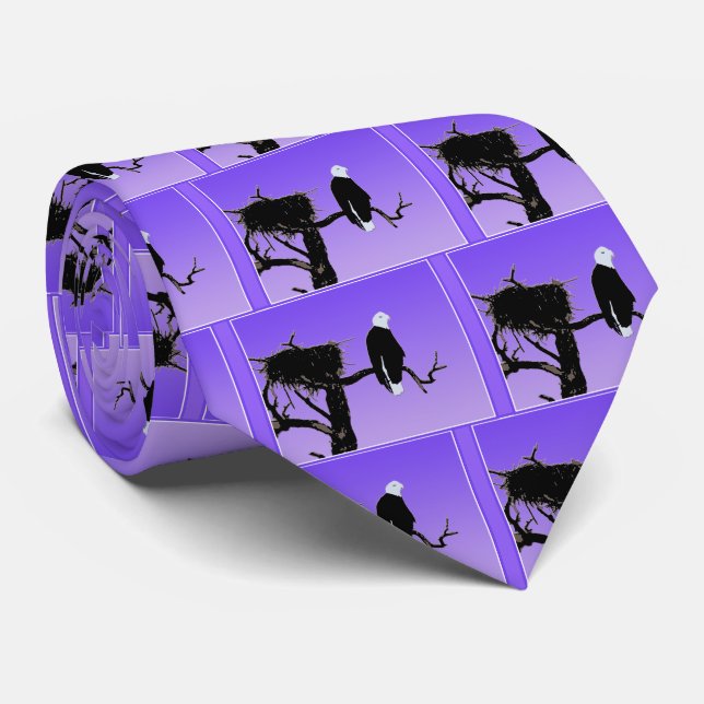 Bald Eagle at Sunset  - Original Wildlife Art Neck Tie (Rolled)