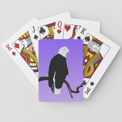 Bald Eagle at Sunset  _ Original Wildlife Art Poker Cards