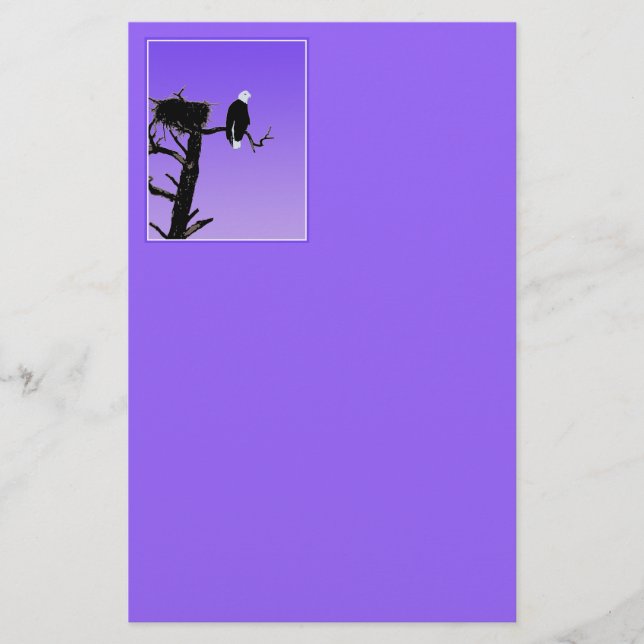 Bald Eagle at Sunset  - Original Wildlife Art Stationery (Front)