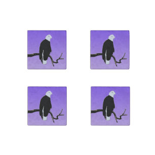 Bald Eagle at Sunset  - Original Wildlife Art Stone Magnet