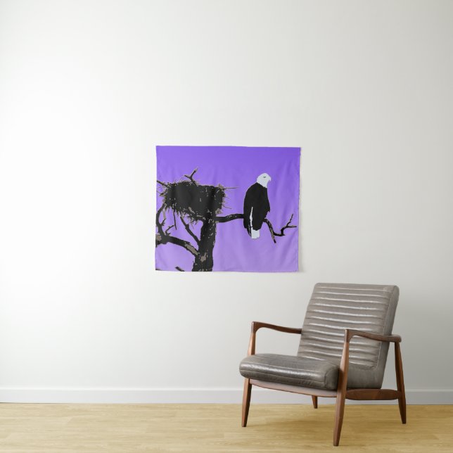 Bald Eagle at Sunset  - Original Wildlife Art Tapestry (In Situ (Horizontal))