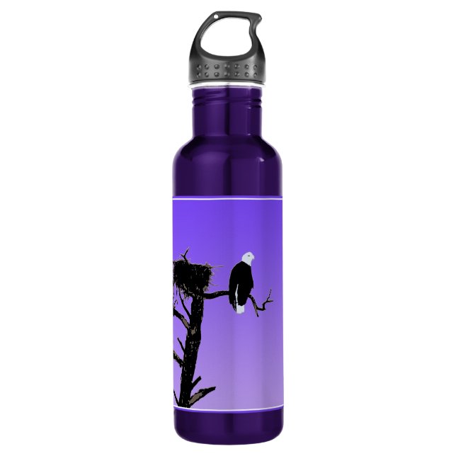 Bald Eagle at Sunset  - Original Wildlife Art Water Bottle (Front)