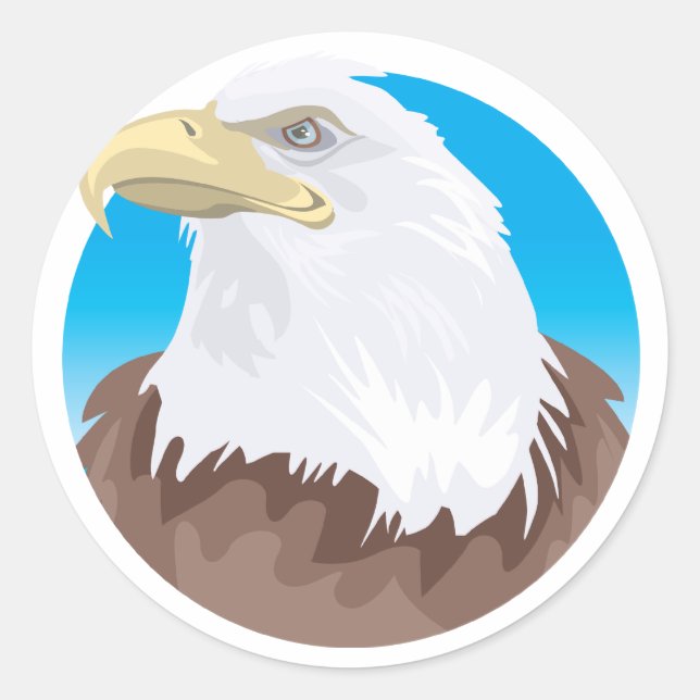 Bald Eagle Badge Classic Round Sticker (Front)
