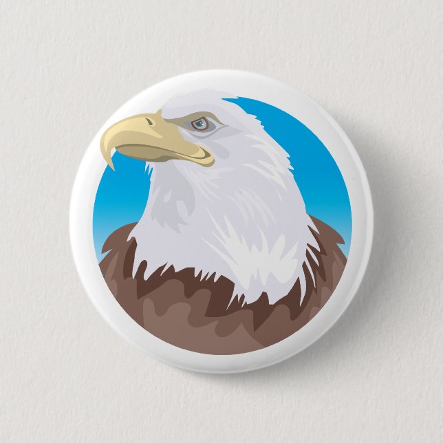 Bald Eagle Badge Pinback Button (Front)
