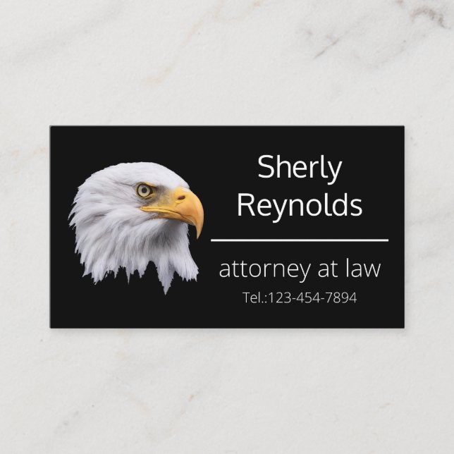 Bald Eagle beautiful customizable Business Card (Front)