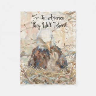Bald Eagle Beautiful For the America They Inherit Fleece Blanket
