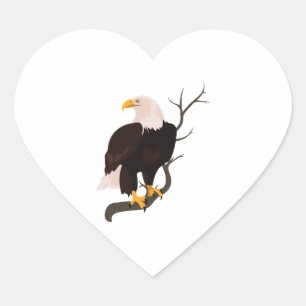 Bald Eagle Bird Falcon Hawk Buzzard Raptor Nature Heart Sticker