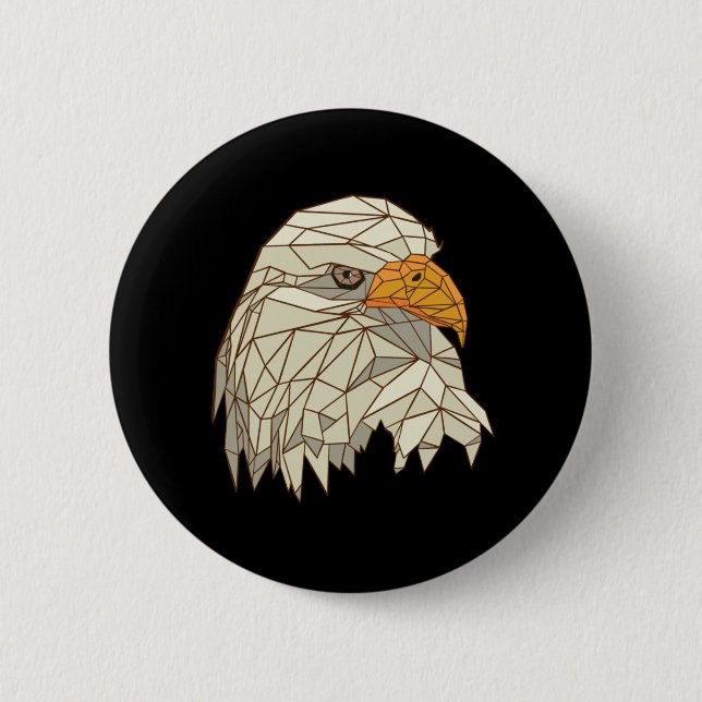Bald Eagle Bird of Prey Design Button (Front)