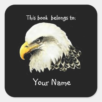 Bald Eagle Bird, This book belongs Bookplate