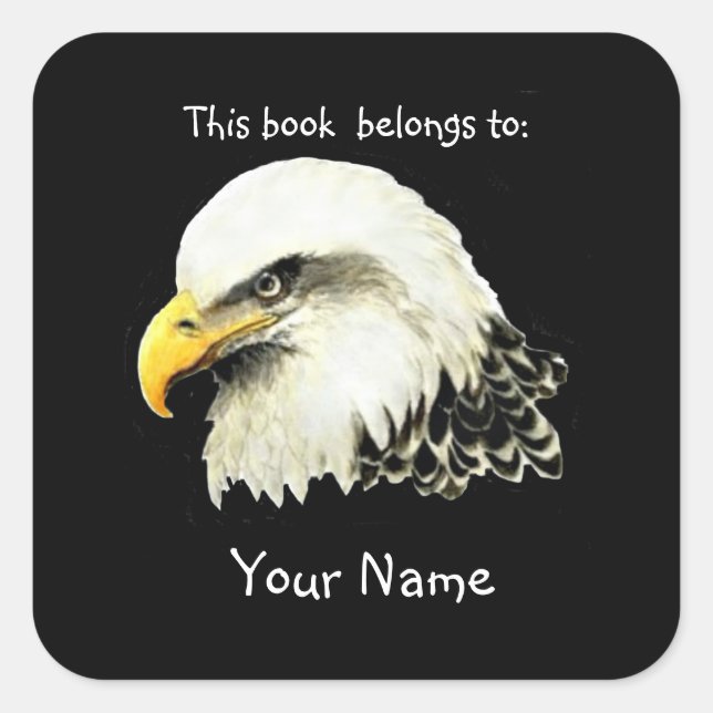 Bald Eagle Bird, This book belongs Bookplate (Front)