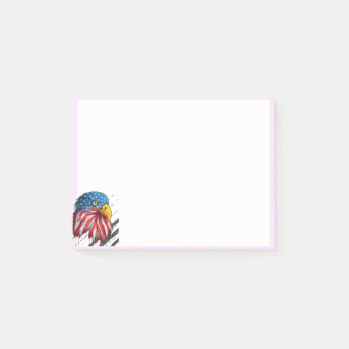 Bald Eagle Bird USA Flag Crying Patriotic America Post_it Notes