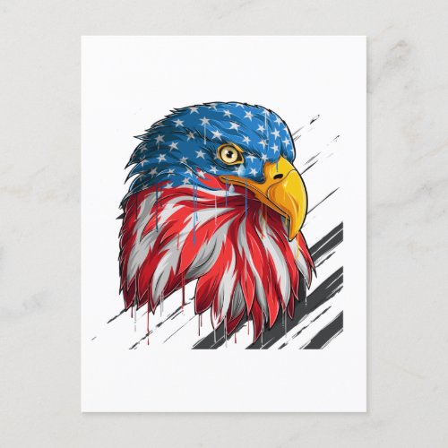 Bald Eagle Bird USA Flag Crying Symbol  Postcard