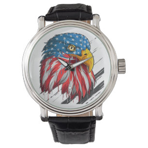 Bald Eagle Bird USA Flag Crying Symbol  Watch