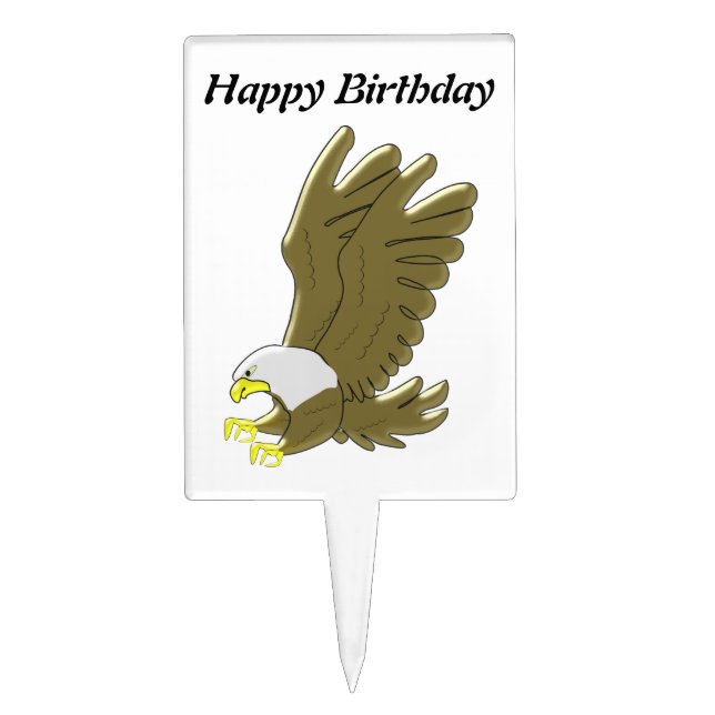 Bald Eagle Birthday Cake Topper (Front)