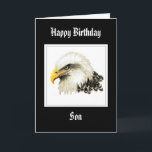 Bald Eagle - Birthday Son Proud Military Card<br><div class="desc">watercolor Eagle Birthday Son Military to my wonderful son we are so proud of you... </div>