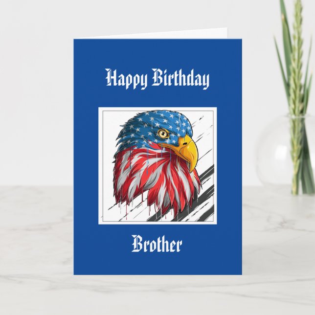 Bald Eagle Birthday Special Brother Military  Card (Front)