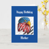 Bald Eagle Birthday Special Mother Military  Card (Yellow Flower)