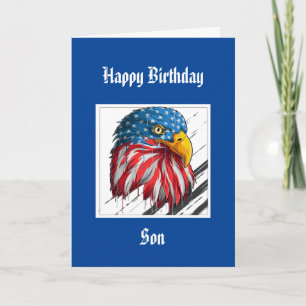 Bald Eagle Birthday Special Son Military Car Card
