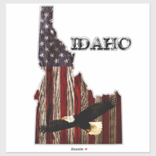 BALD EAGLE BURNT WOOD - IDAHO PATRIOT CLR STICKER