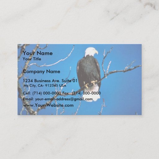 Customizable Bald Eagle Business Cards