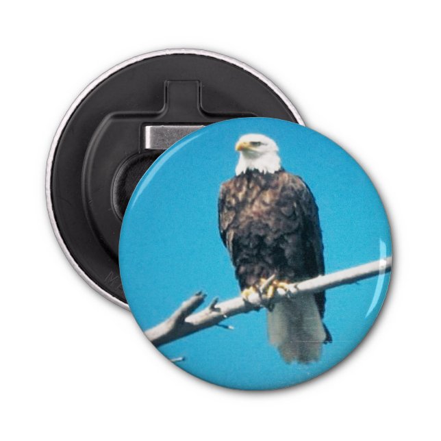 Bald Eagle Button Bottle Opener (Front)