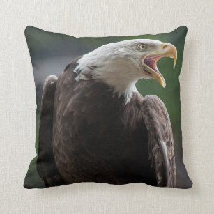 Bald Eagle Calling Throw Pillow