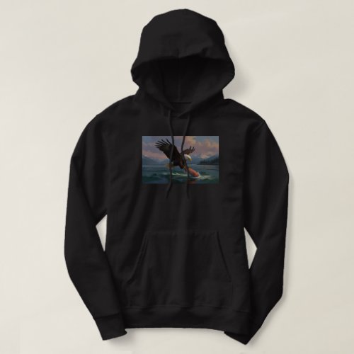 Bald Eagle Catches a Salmon at Dusk Hoodie