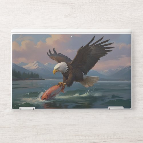 Bald Eagle Catches a Salmon at Dusk HP Laptop Skin