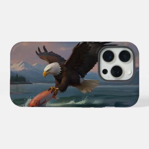 Bald Eagle Catches a Salmon at Dusk iPhone 15 Pro Case