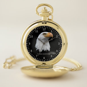 Bald Eagle chic customizable Pocket Watch