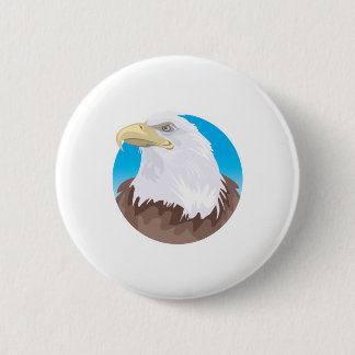 bald eagle circle design button