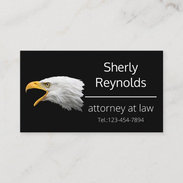 Bald Eagle classy customizable Business Card (Front)