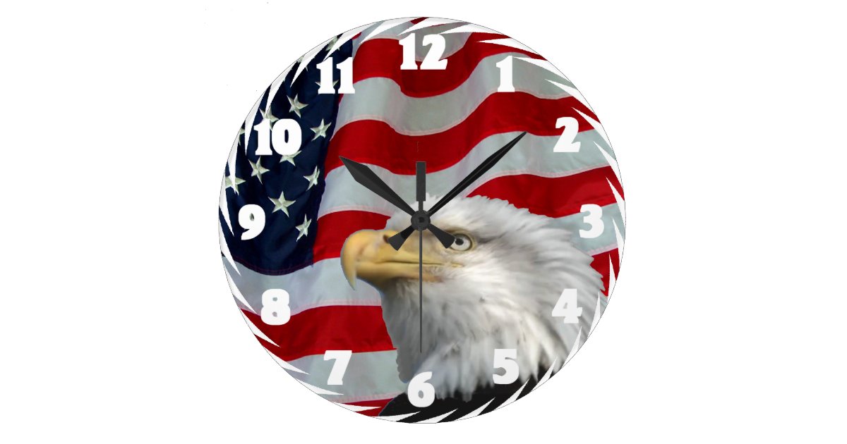 BALD EAGLECLOCK LARGE CLOCK