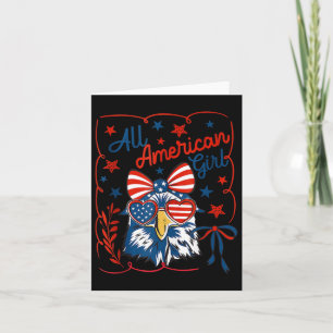 Bald Eagle Coquette Bow All American Girl Happy 4t Card